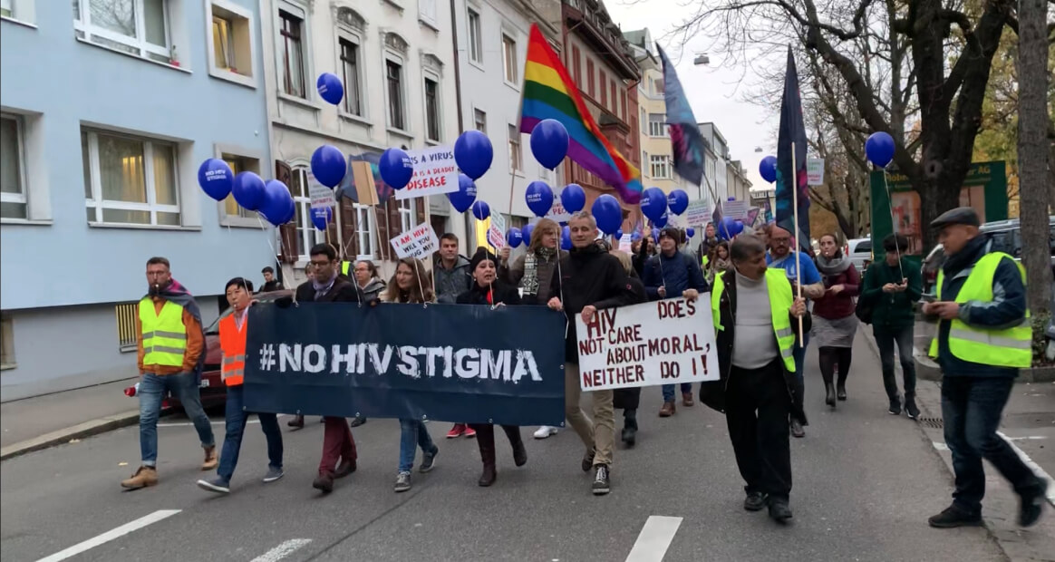 Der NoHIVstigma-Demonstrationsmarsch.